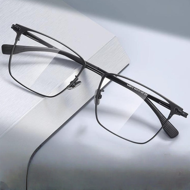 Chashma Ochki Unisex Full Rim Square Titanium Eyeglasses 888013 — view 2 | Chashma Ochki at FuzWeb