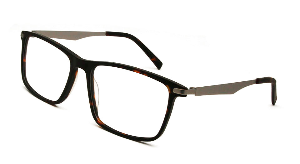 Esnbie Unisex Full Rim Square Acetate Titanium Eyeglasses 20091.