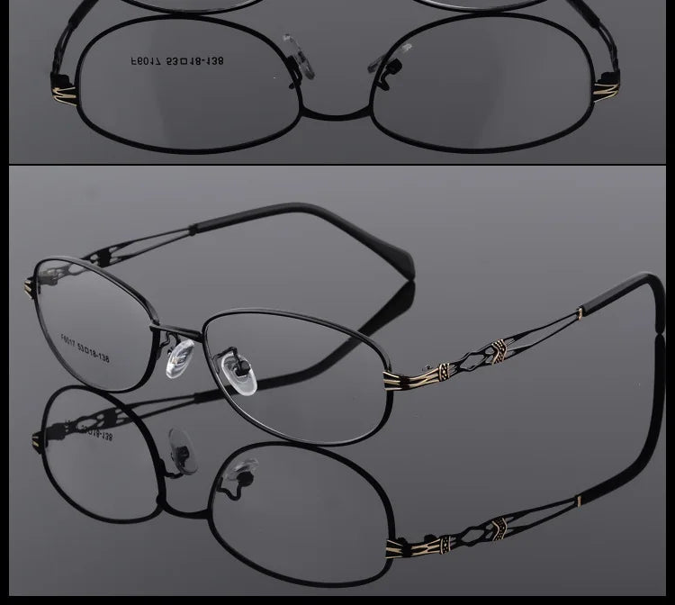 Womens Oval Full Rim Eyeglasses Alloy Frames F6017 — view 13 | Bclear at FuzWeb