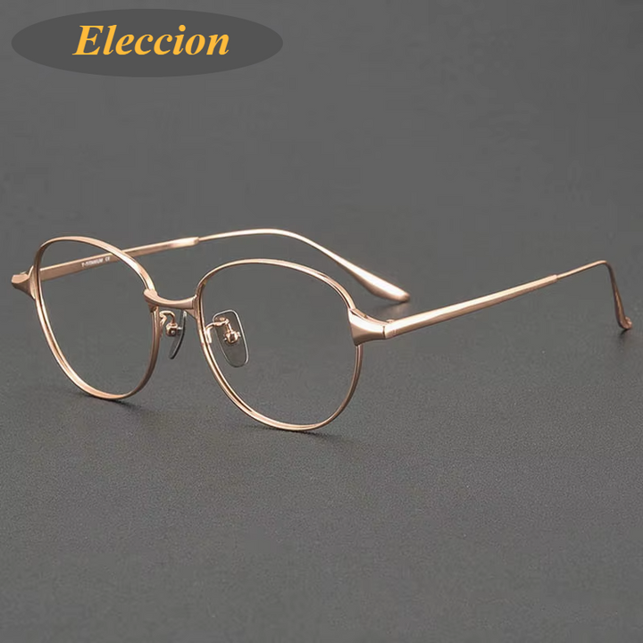 Eleccion Women's Full Rim Oval Square Titanium Eyeglasses 84173