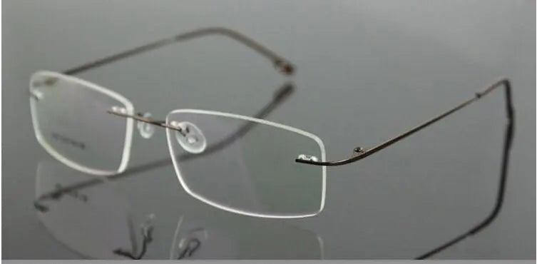 Chashma Ottica Unisex Rimless Rectangle Titanium Alloy Eyeglasses 763 — view 7 | Chashma Ottica at FuzWeb