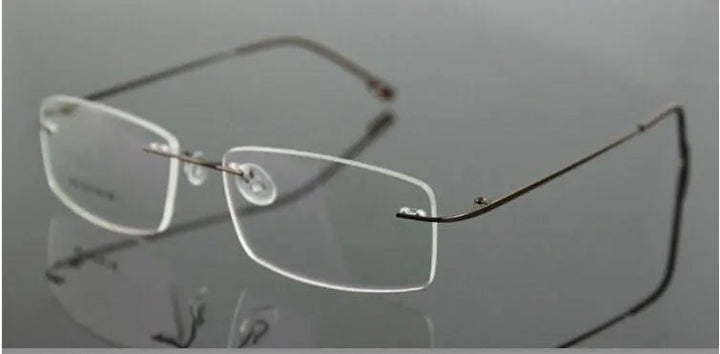 Chashma Ottica Unisex Rimless Rectangle Titanium Alloy Eyeglasses 763 — view 7 | Chashma Ottica at FuzWeb