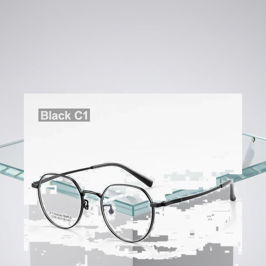 Vicky Women's Full Rim Small Flat Top Round Titanium Reading Glasses 2146 - Luxury Studio View