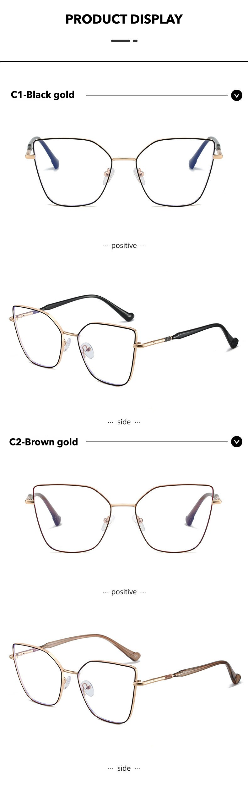 Kansept Womens Full Rim Square Cat Eye Alloy Reading Glasses 24108 — view 3 | Kansept at FuzWeb