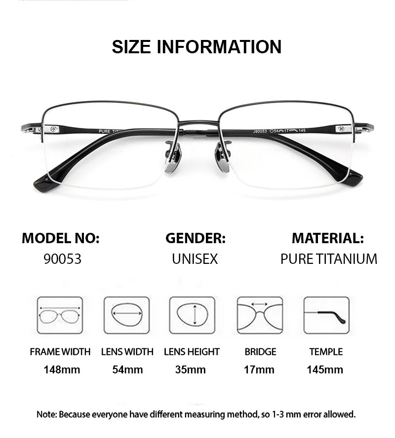 Chashma Ochki Unisex Semi Rim Big Square Titanium Eyeglasses 690053 — view 1 | Chashma Ochki at FuzWeb