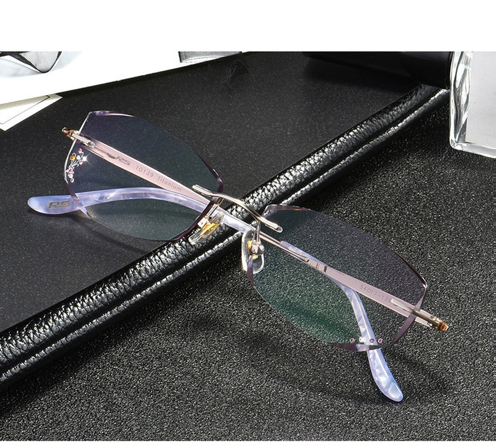 Chashma Womens Rimless Rectangle Eyeglasses 10139 — view 7 | Chashma at FuzWeb