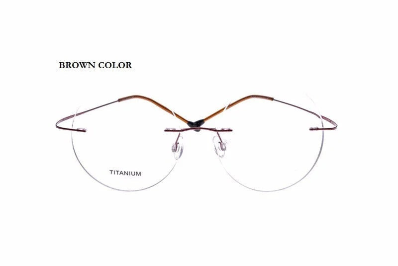 Chashma Ottica Unisex Rimless Round Titanium Eyeglasses 9613