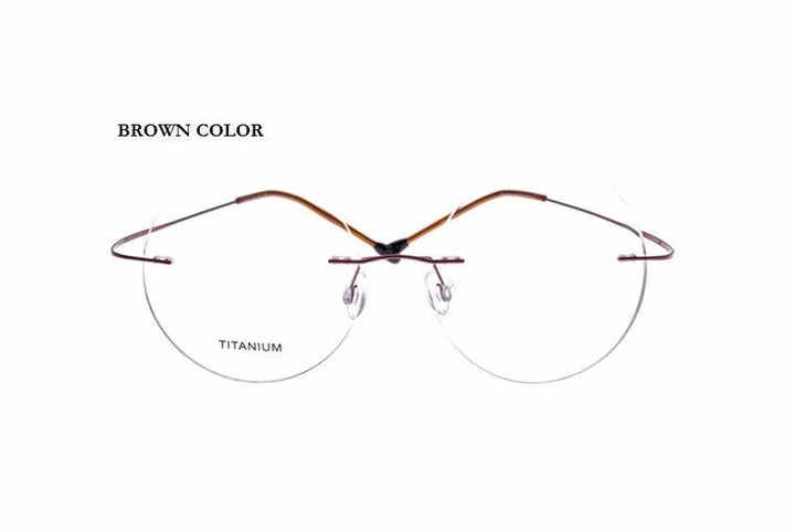 Chashma Ottica Unisex Rimless Round Titanium Eyeglasses 9613