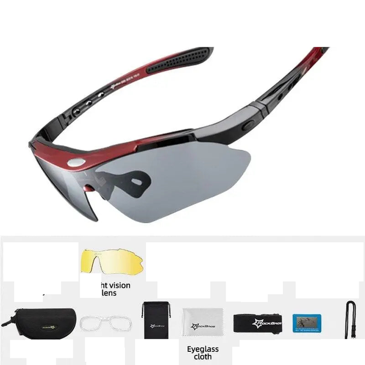 Rockbros Unisex Full Rim Rectangle Acetate Polarized Cycling Sunglasses 1000.