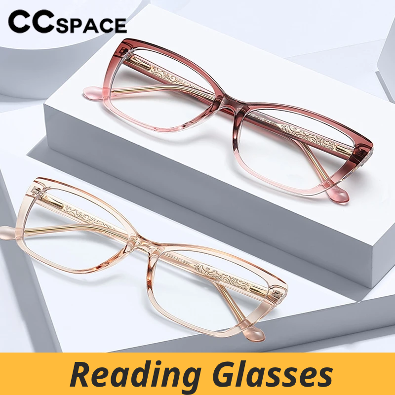 CCspace Women's Full Rim Cat Eye Tr 90 Titanium Reading Glasses 312914