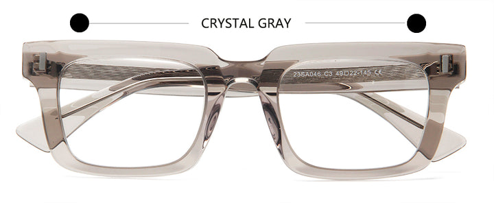 Esnbie Unisex Full Rim Square Thick Acetate Eyeglasses 23046.