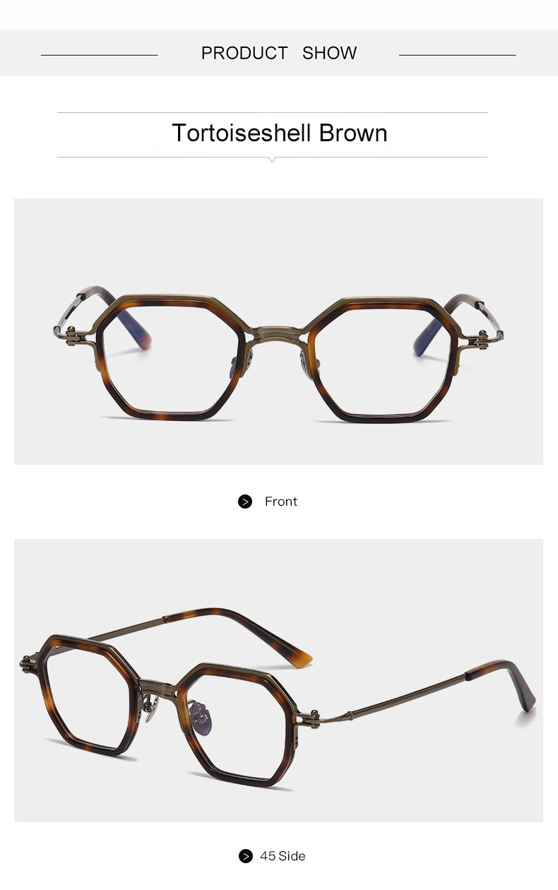 Krasivyy Unisex Full Rim Hexagon Titanium Acetate Eyeglasses 315871.