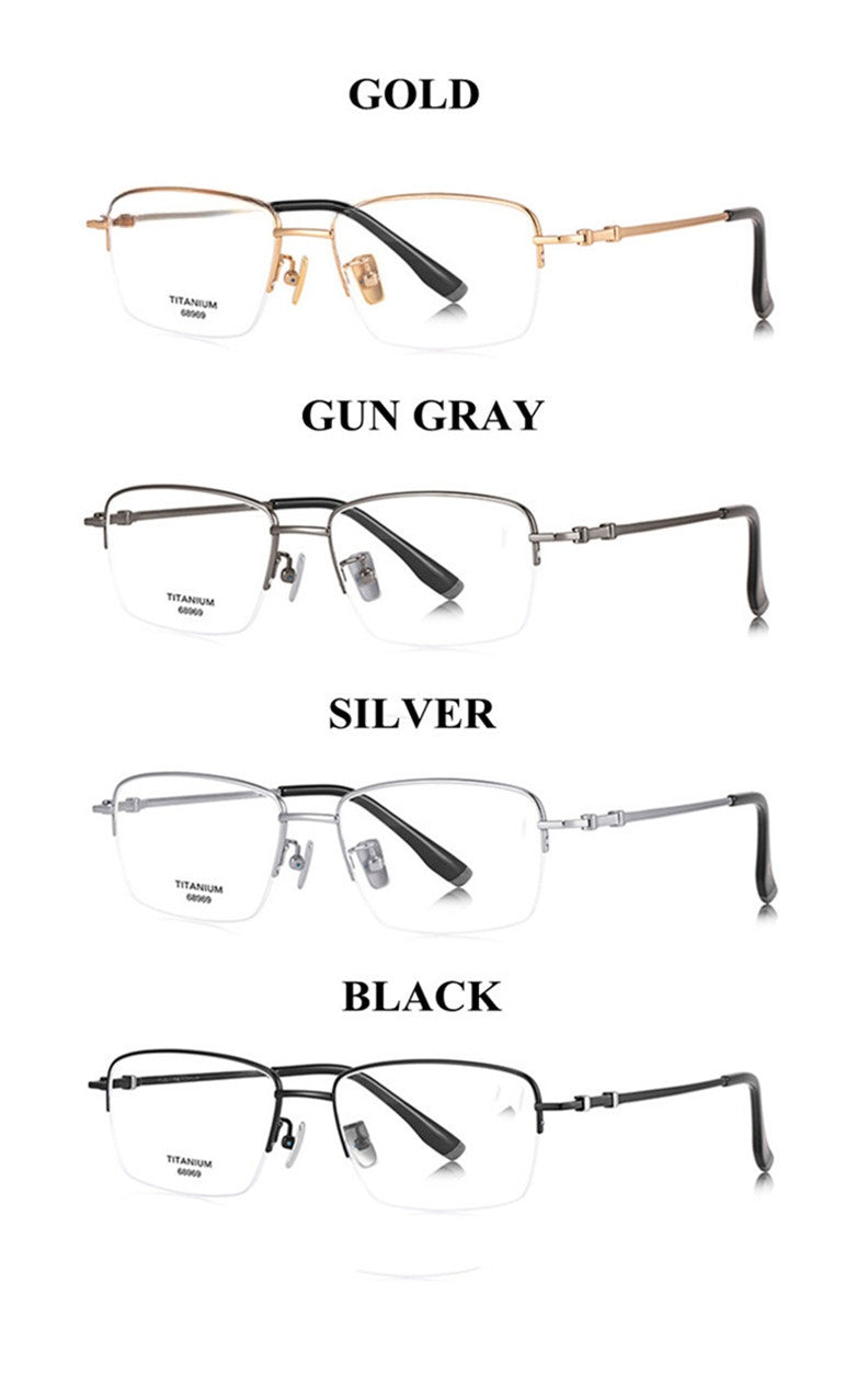 Chashma Ottica Unisex Semi Rim Square Titanium Eyeglasses 468969 — view 2 | Chashma Ottica at FuzWeb