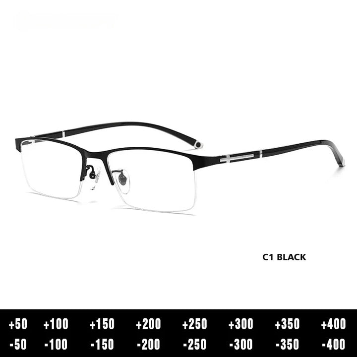 Kansept Unisex Full Rim Square Al-Mg-Titanium Reading Glasses 619211.