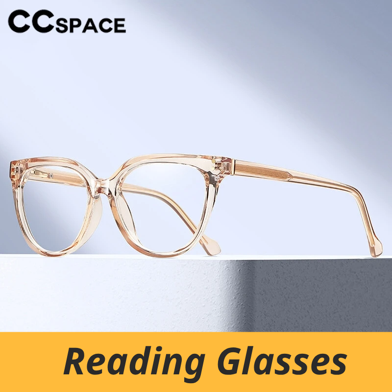 CCspace Women's Full Rim Square Tr 90 Titanium Reading Glasses 312775