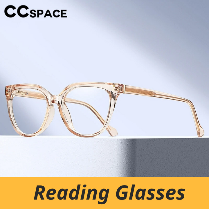 CCspace Women's Full Rim Square Tr 90 Titanium Reading Glasses 312775