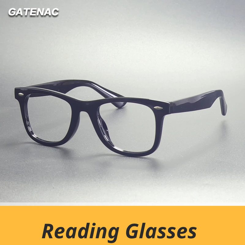 Gatenac Unisex Full Rim Square Tr 90 Titanium Reading Glasses Gxyj9028