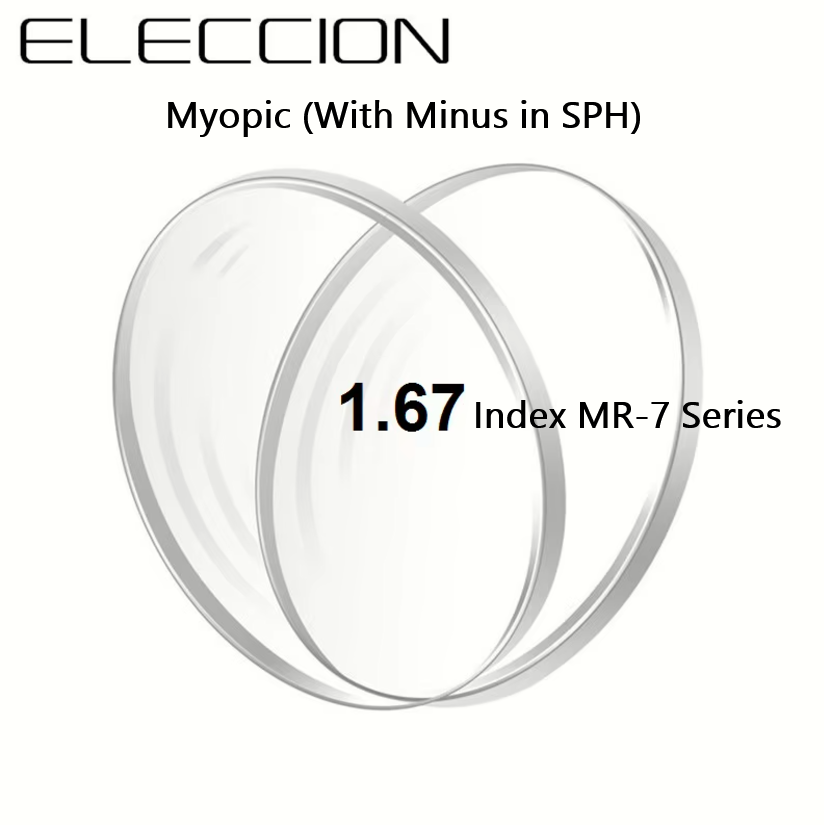 Eleccion Single Vision 1.67 Index MR-7 Clear Lenses Lenses Eleccion Lenses Myopic (With Minus in SPH)