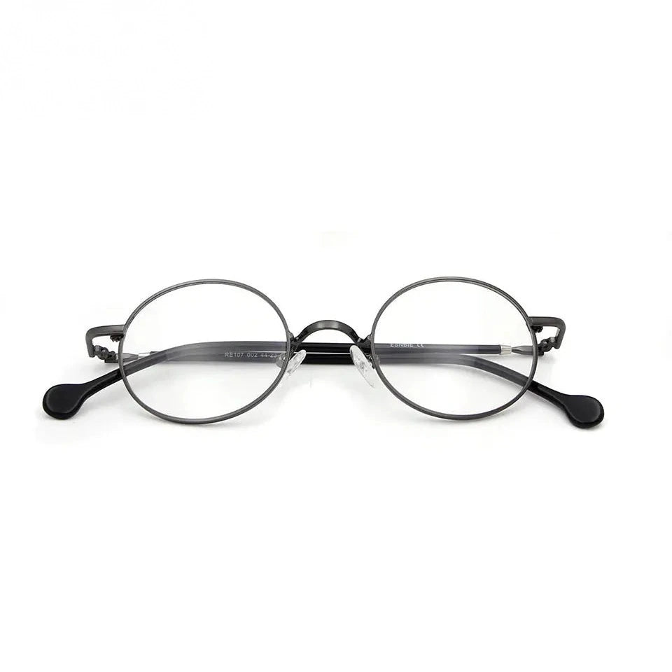 Esnbie Unisex Full Rim Oval Round Alloy Eyeglasses 5107 - round glasses Mgun