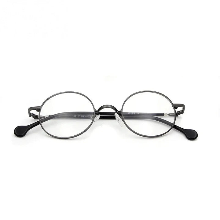 Esnbie Unisex Full Rim Oval Round Alloy Eyeglasses 5107 - round glasses Mgun
