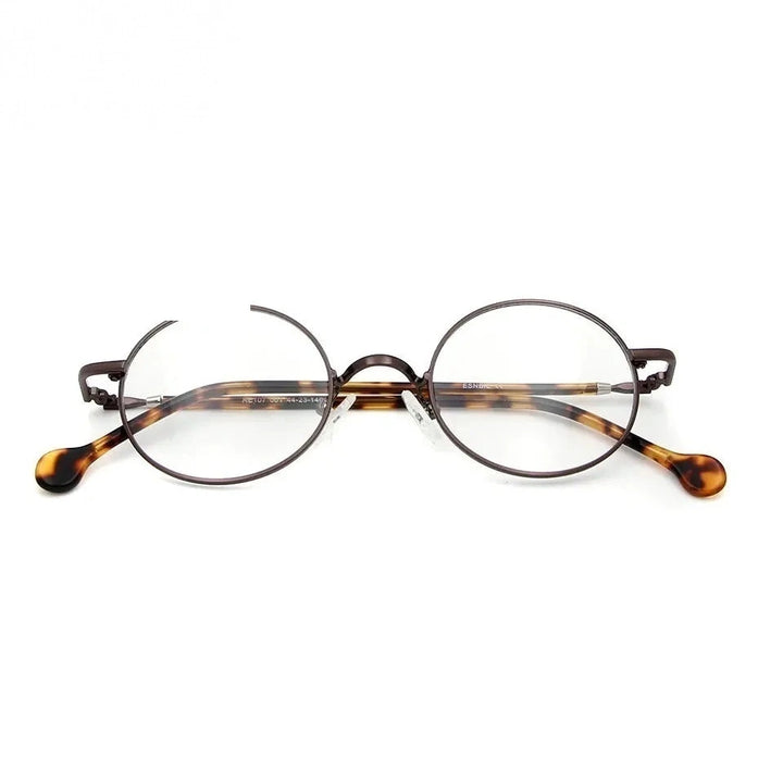 Esnbie Unisex Full Rim Oval Round Alloy Eyeglasses 5107 - round glasses tortoi