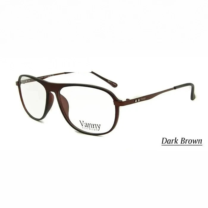Esnbie Unisex Full Rim Oval Square Tr 90 Titanium Eyeglasses 2053 - Mens Glasses d brown