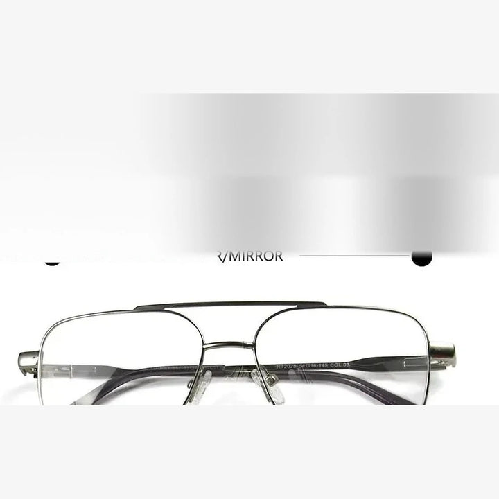 Esnbie Unisex Full Rim Square Alloy Double Bridge Eyeglasses Clip On Sunglasses 20281 - eyewear silver / AS PHOTO