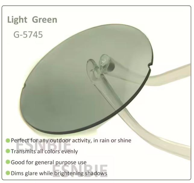 Esnbie 1.61 Index Non Polarized Tinted Lenses Lenses Esnbie Lenses Light Green  