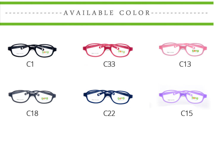 Secg Unisex Youth Full Rim Oval Tr 90 Silicone Eyeglasses 18937 — view 2 | Secg at FuzWeb