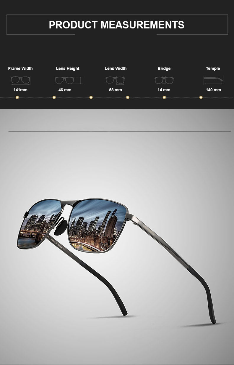 Chashma Ottica Mens Full Rim Square Stainless Steel Polarized  Sunglasses 2462 — view 1 | Chashma Ottica at FuzWeb