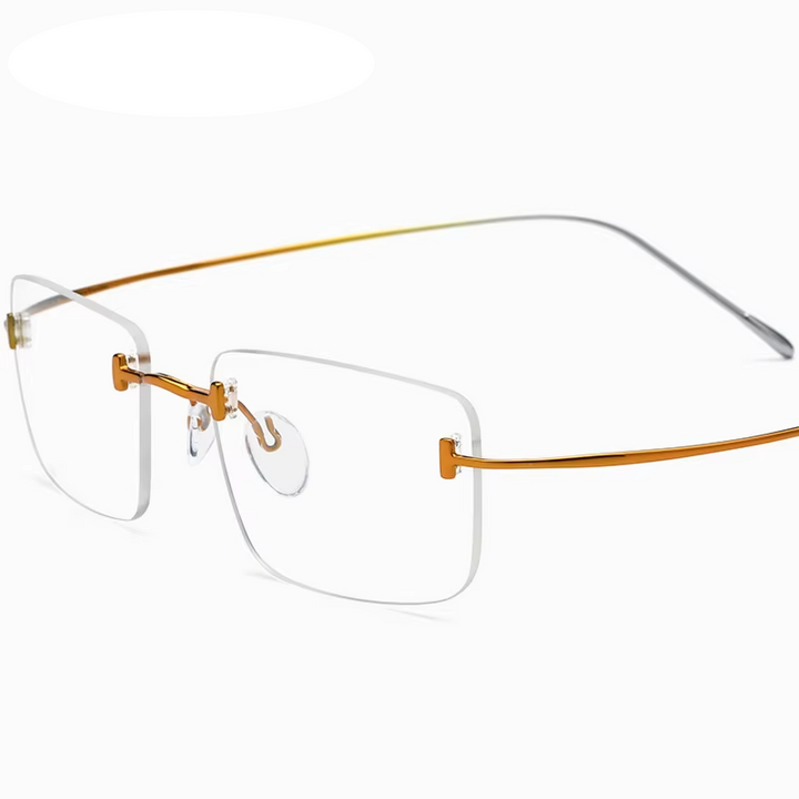 Eleccion Women's Rimless Square Titanium Eyeglasses 185871