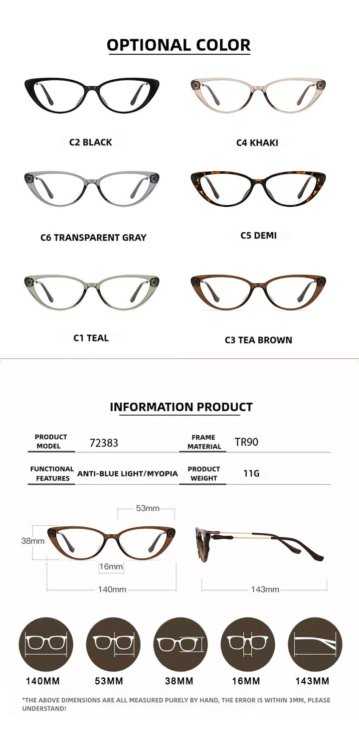 Kansept Womens Full Rim Cat Eye Tr 90 Titanium Reading Glasses 72383 — view 2 | Kansept at FuzWeb