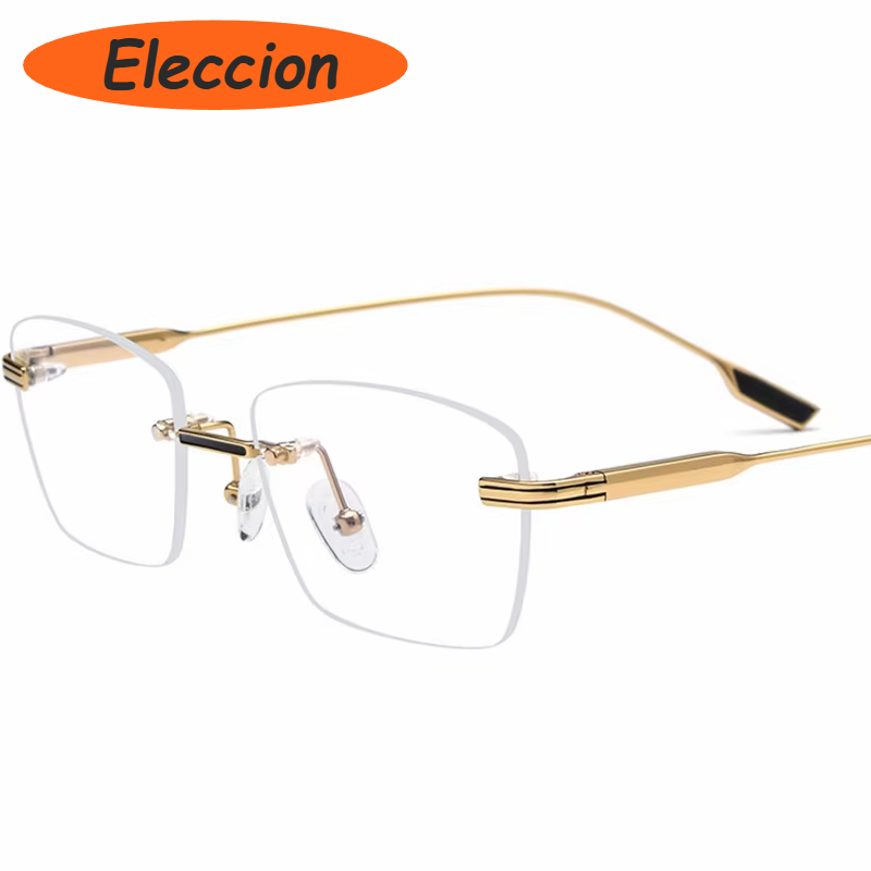 Eleccion Women's Rimless Square Titanium Eyeglasses 185643 Rimless Eleccion