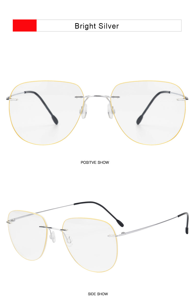 Krasivyy Unisex Rimless Oval Titanium Eyeglasses Kr05.