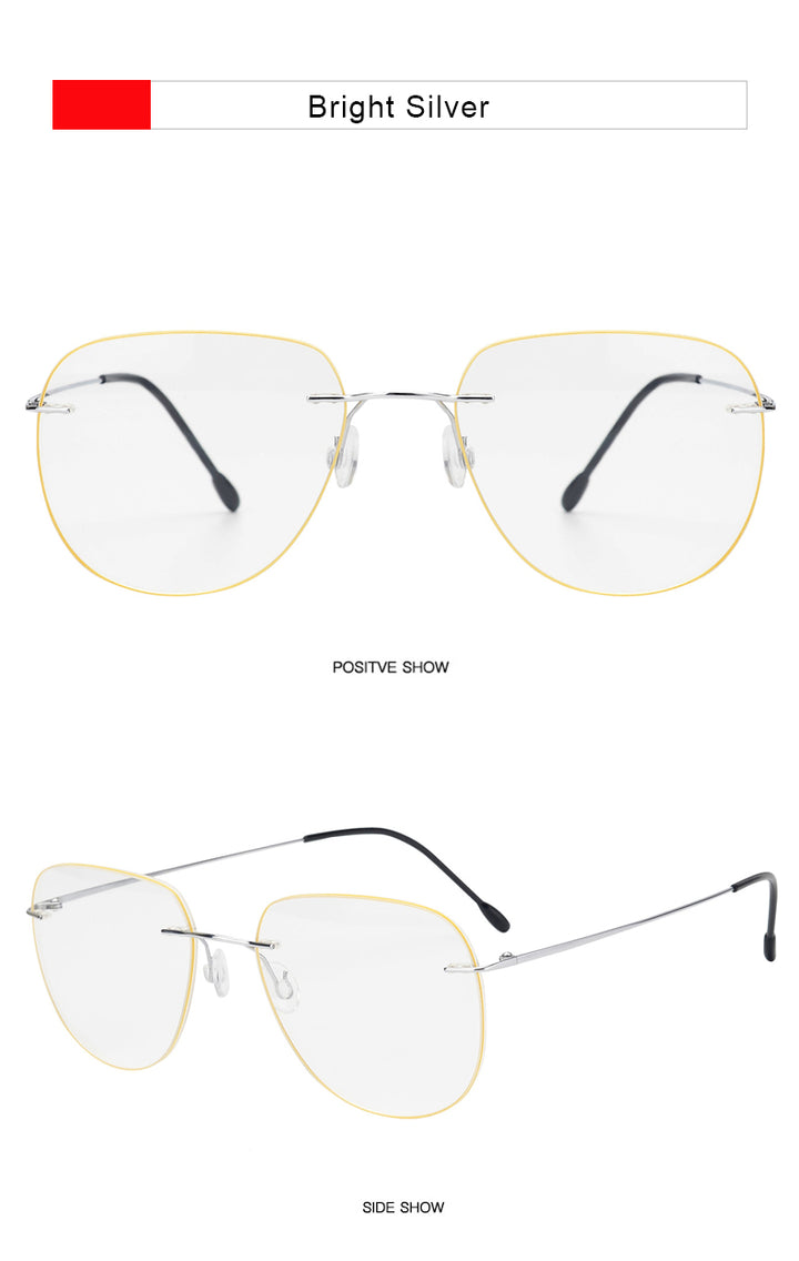 Krasivyy Unisex Rimless Oval Titanium Eyeglasses Kr05.