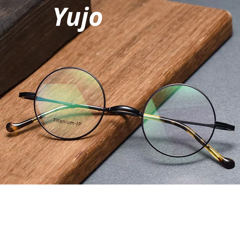 Yujo Women's Full Rim Round Titanium Eyeglasses 520132