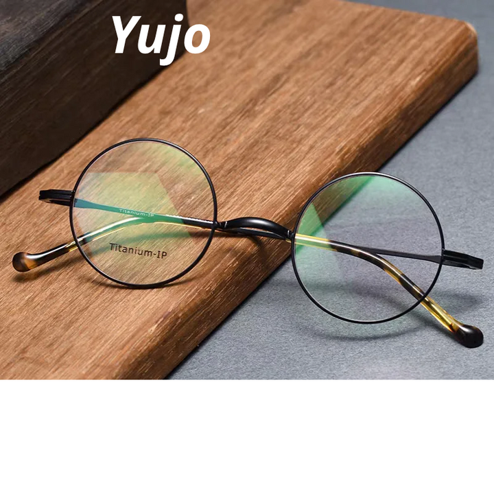 Yujo Women's Full Rim Round Titanium Eyeglasses 520132