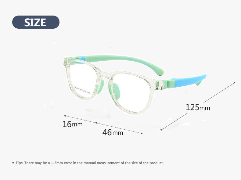 Oveliness Unisex Childrens Full Rim Square Round Tr 90 Titanium Eyeglasses Olp06 — view 1 | Oveliness at FuzWeb
