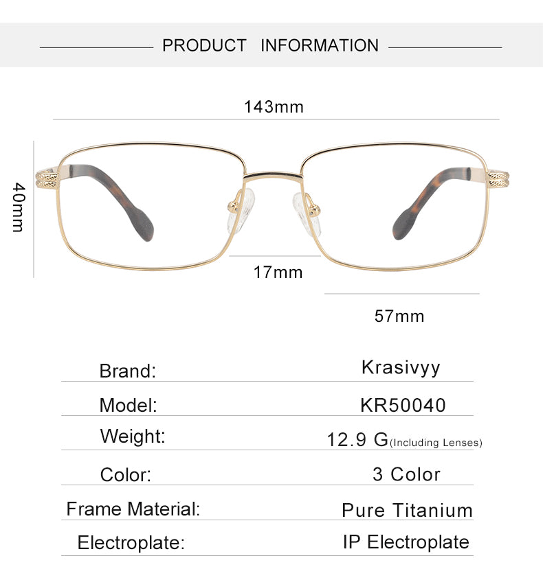 Krasivyy Mens Full Rim Polygon Square Titanium Eyeglasses 350040 — view 1 | Krasivyy at FuzWeb