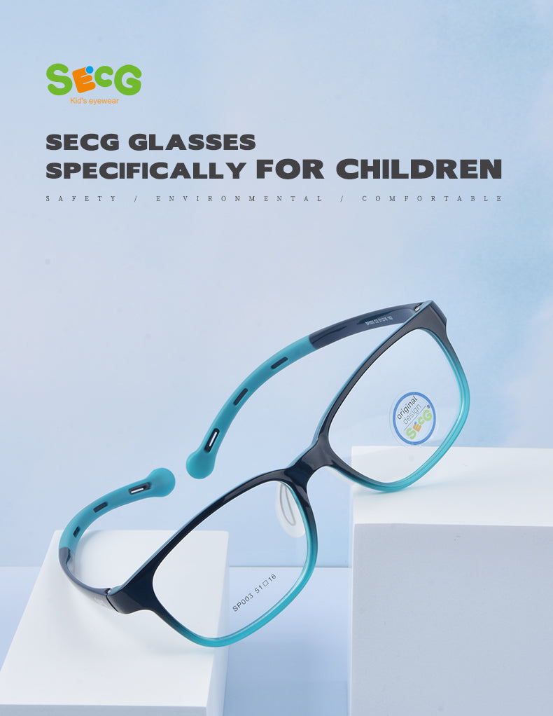 Secg Unisex Youths Full Rim Square Tr 90 Silicone Eyeglasses 19163 — view 1 | Secg at FuzWeb