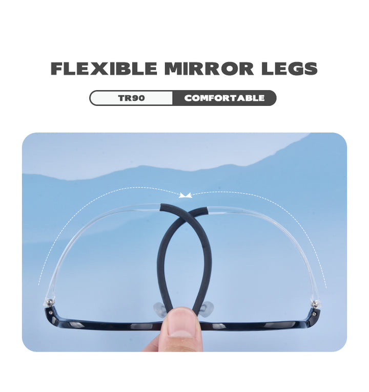 Secg Unisex Youths Full Rim Square Tr 90 Silicone Eyeglasses 19163 — view 3 | Secg at FuzWeb