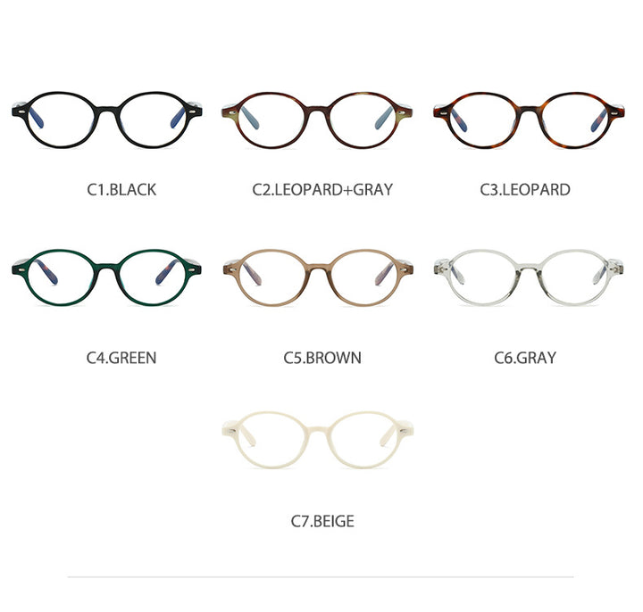 Kocolior Unisex Full Rim Round PC Tr 90 Alloy Photochromic Reading Glasses 512297.
