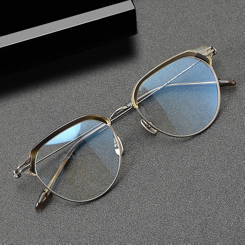 Chashma Unisex Full Rim Oval Round Acetate Titanium Eyeglasses 882410 — view 1 | Chashma at FuzWeb