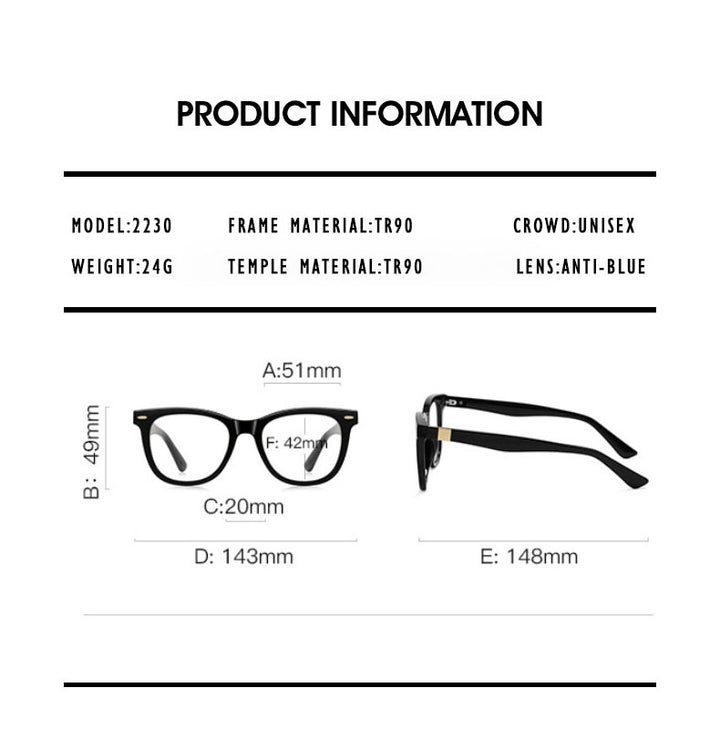 Kansept Unisex Full Rim Square Tr 90 Alloy Reading Glasses 442230.