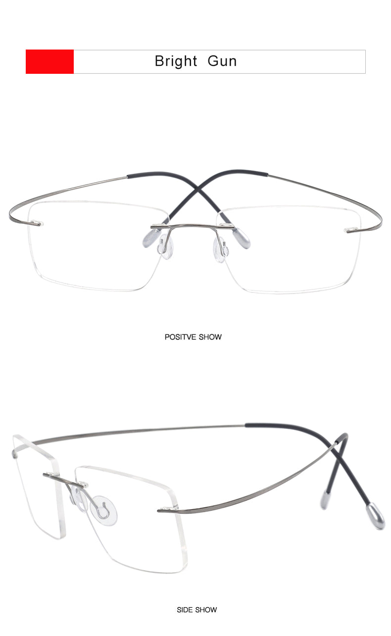Krasivyy Mens Rimless Square Titanium Eyeglasses Kr6064 — view 11 | Krasivyy at FuzWeb