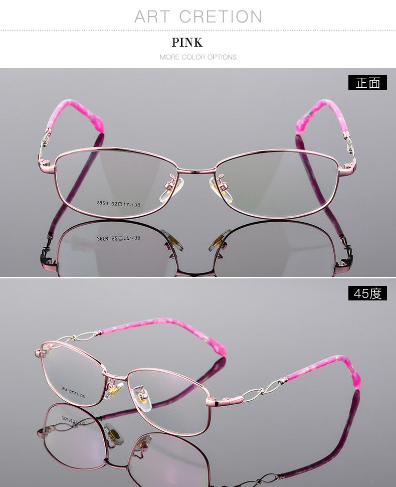 Womens Full Rim Oval Eyeglasses Alloy Frame 2854 — view 8 | Bclear at FuzWeb
