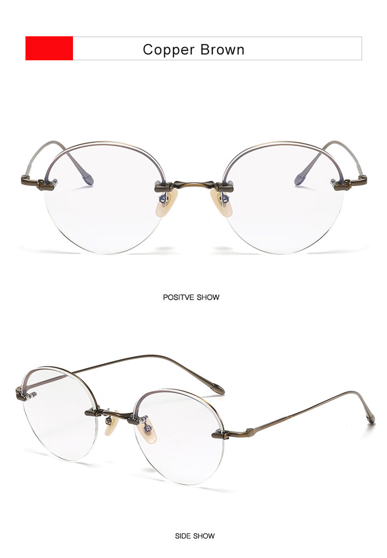 Krasivyy Mens Semi Rim Round Titanium Eyeglasses K5921 — view 12 | Krasivyy at FuzWeb