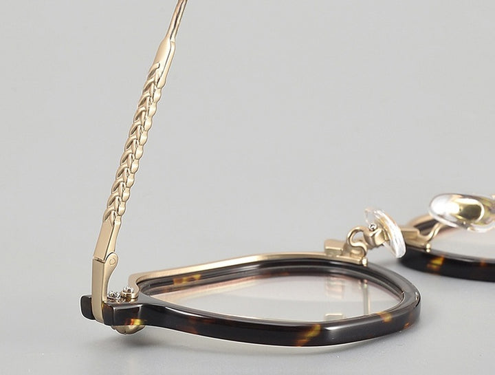Chashma Ochki Unisex Full Rim Poygon Titanium Acetate Eyeglasses 361009.