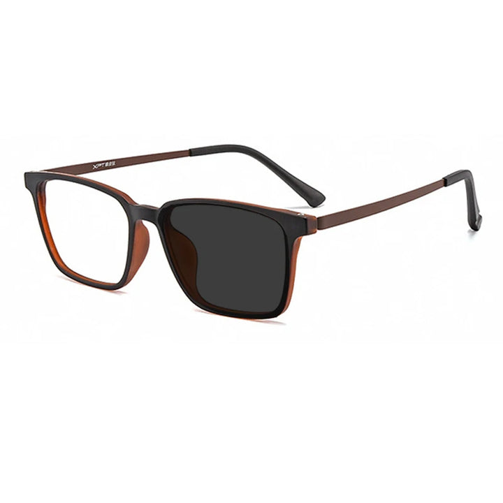 Kocolior Unisex Full Rim Square Tr 90 Titanium Hyperopic Reading Glasses 8922.