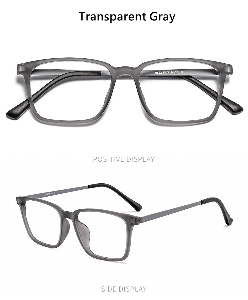 Kocolior Unisex Full Rim Square Tr 90 Titanium Hyperopic Reading Glasses 8922.